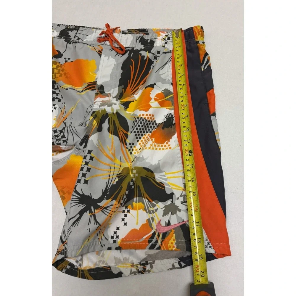 Nike swimwear swim‎ trunks shorts, orange grey unique pattern, men's medium